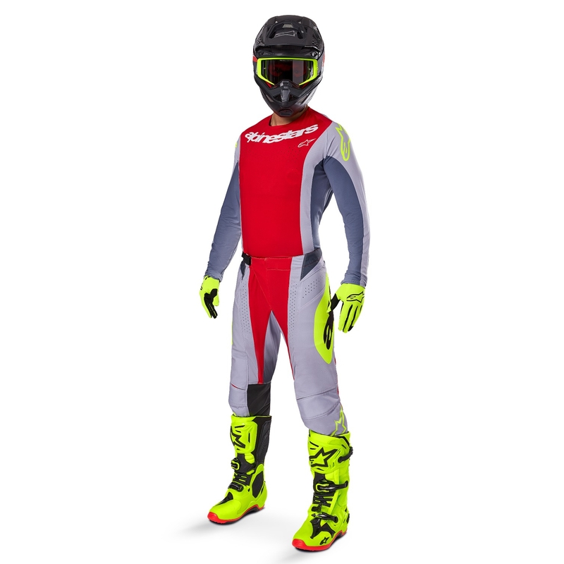 Koszulka motocrossowa Alpinestars Techstar Melt czerwono-szara