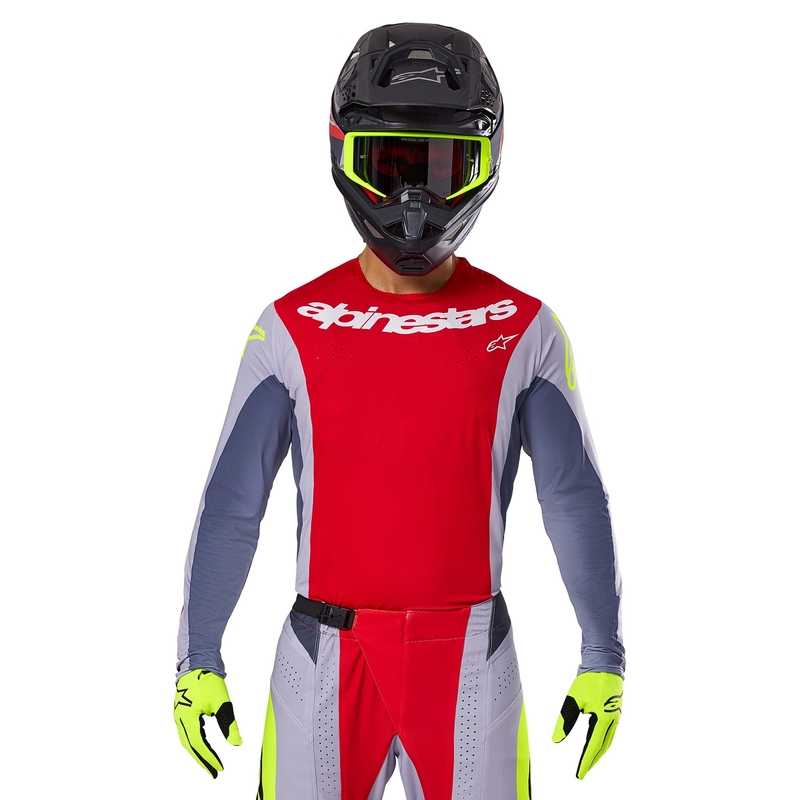 Koszulka motocrossowa Alpinestars Techstar Melt czerwono-szara