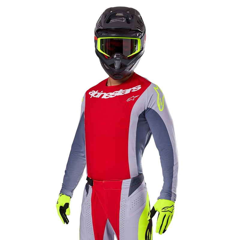 Koszulka motocrossowa Alpinestars Techstar Melt czerwono-szara