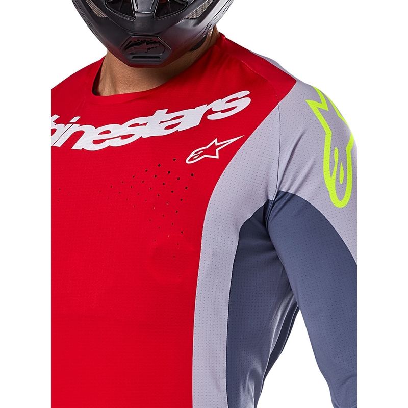 Koszulka motocrossowa Alpinestars Techstar Melt czerwono-szara
