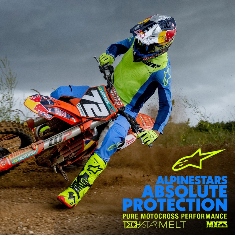 Koszulka motocrossowa Alpinestars Techstar Melt fluo żółto-niebieska