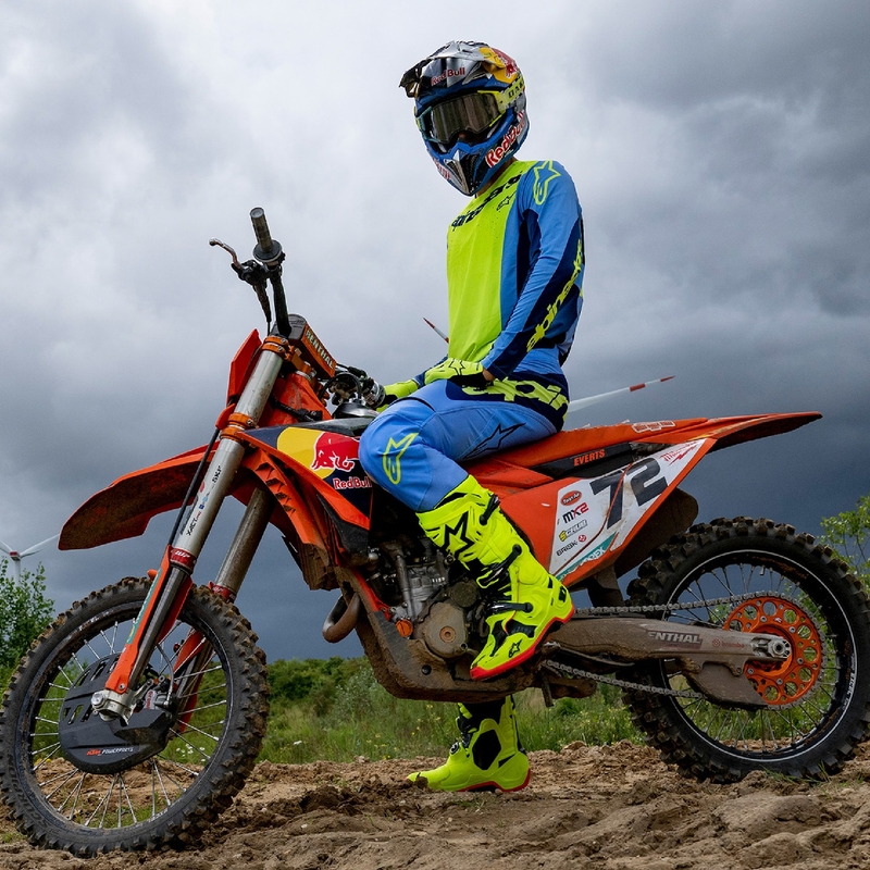 Koszulka motocrossowa Alpinestars Techstar Melt fluo żółto-niebieska