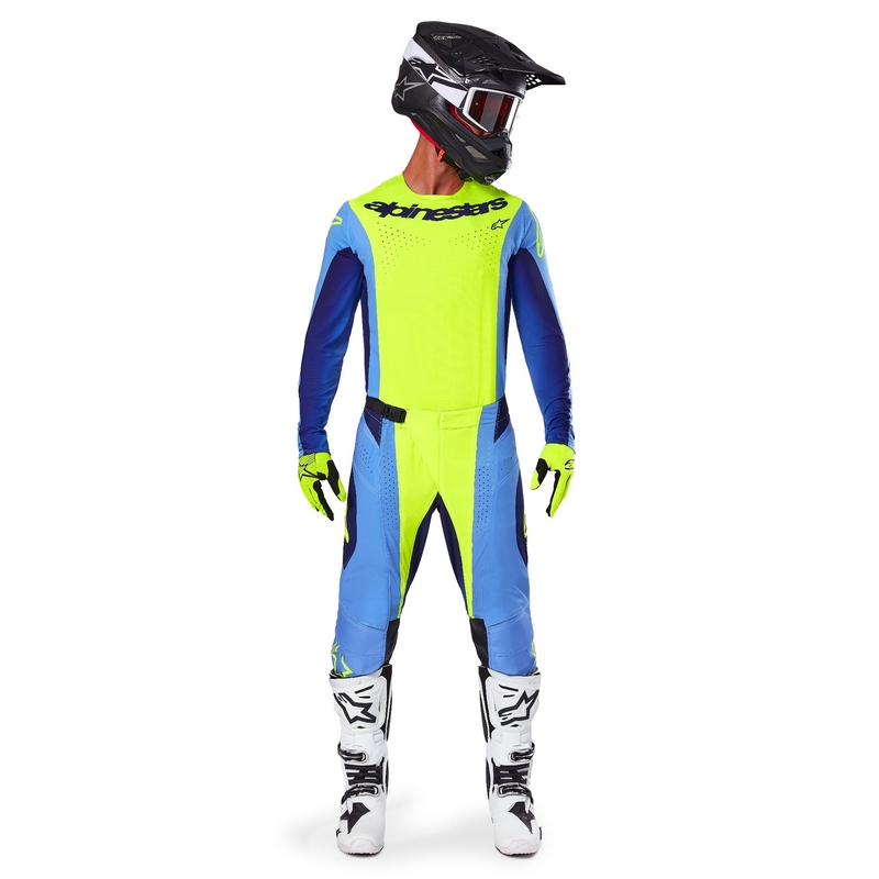 Koszulka motocrossowa Alpinestars Techstar Melt fluo żółto-niebieska