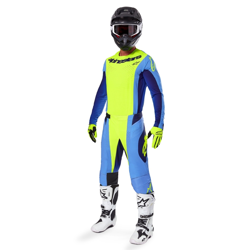 Koszulka motocrossowa Alpinestars Techstar Melt fluo żółto-niebieska