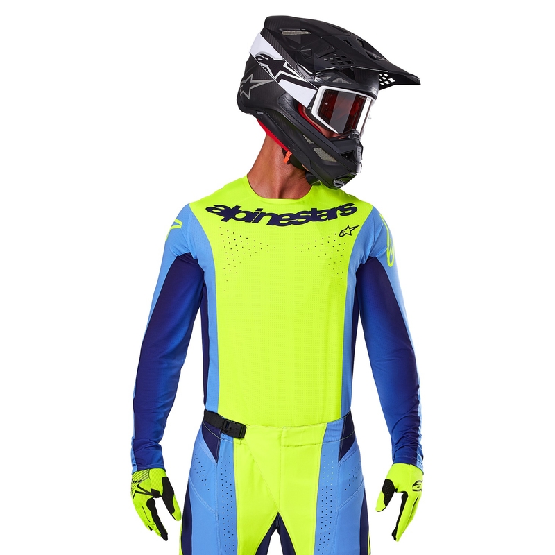 Koszulka motocrossowa Alpinestars Techstar Melt fluo żółto-niebieska