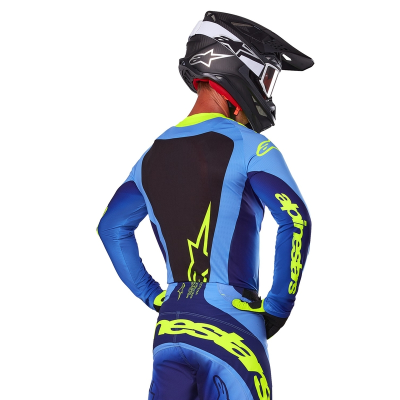 Koszulka motocrossowa Alpinestars Techstar Melt fluo żółto-niebieska