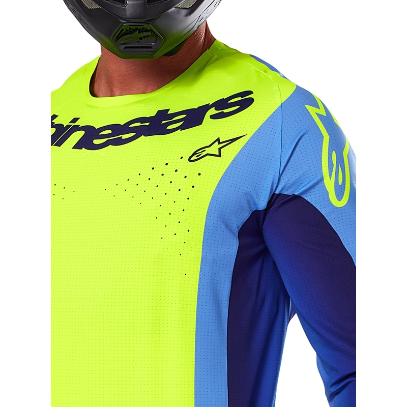 Koszulka motocrossowa Alpinestars Techstar Melt fluo żółto-niebieska