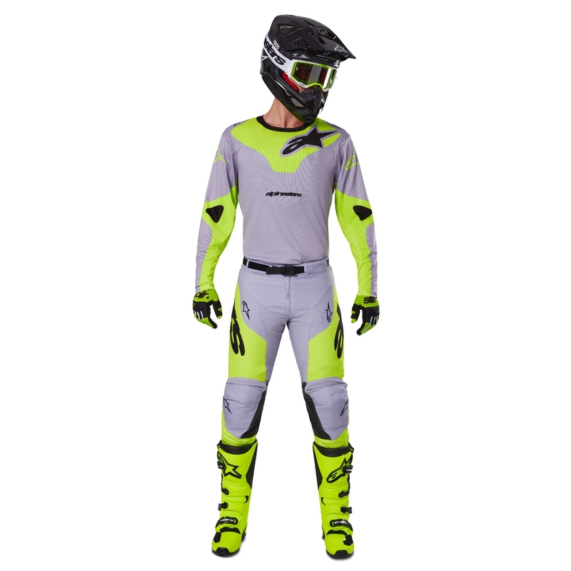 Koszulka motocrossowa Alpinestars Racer Veil w kolorze szaro-fluo żółtym