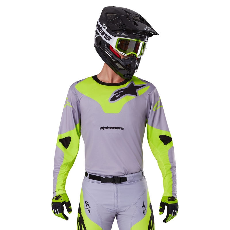 Koszulka motocrossowa Alpinestars Racer Veil w kolorze szaro-fluo żółtym