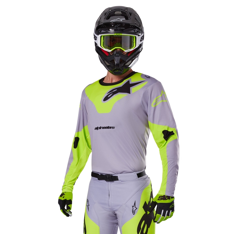 Koszulka motocrossowa Alpinestars Racer Veil w kolorze szaro-fluo żółtym