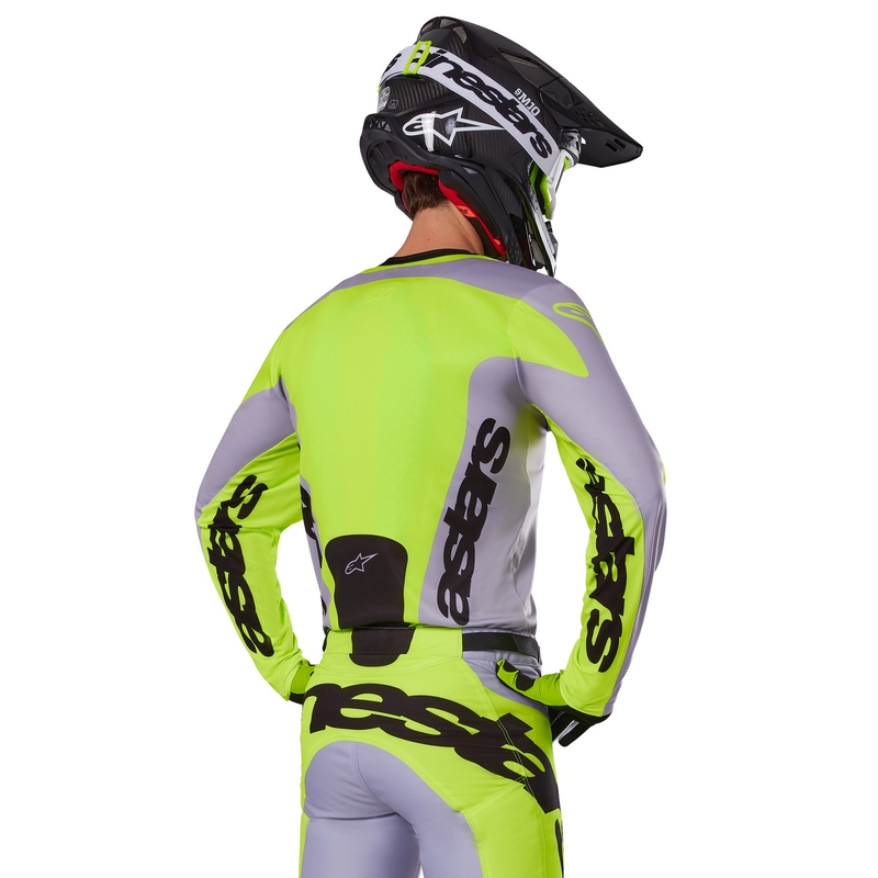Koszulka motocrossowa Alpinestars Racer Veil w kolorze szaro-fluo żółtym