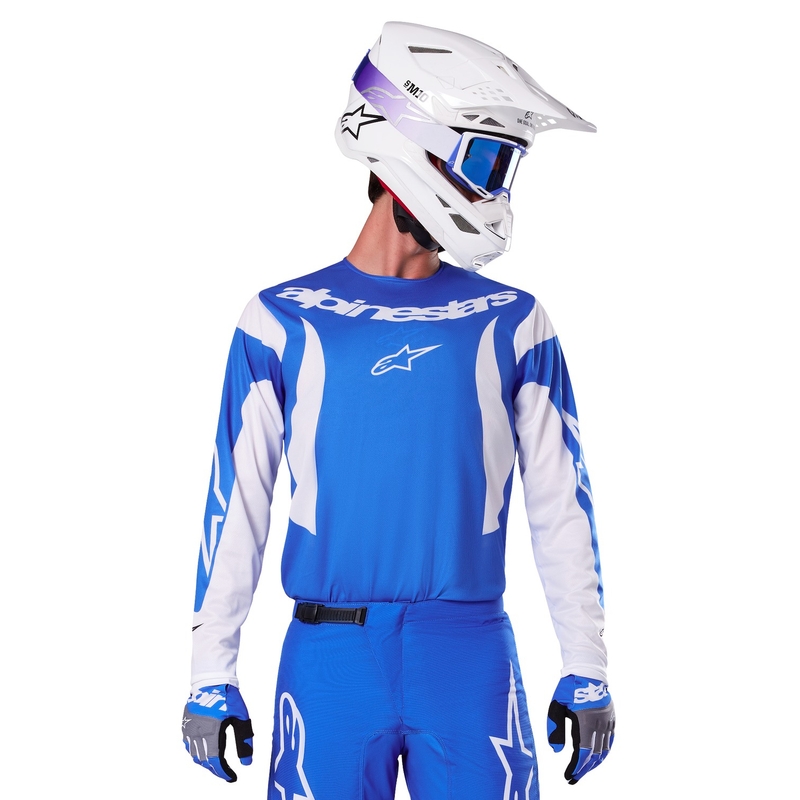 Koszulka motocrossowa Alpinestars Fluid Haul w kolorze niebiesko-białym