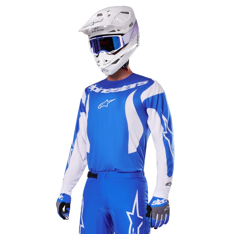 Koszulka motocrossowa Alpinestars Fluid Haul w kolorze niebiesko-białym