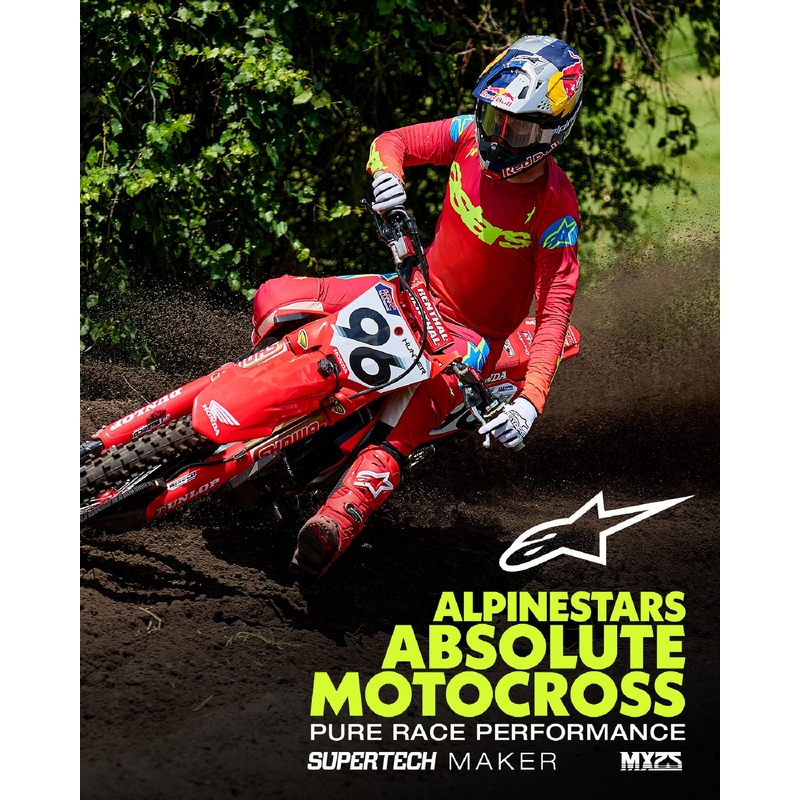 Koszulka motocrossowa Alpinestars Supertech Maker w kolorze czerwono-fluo-żółtym