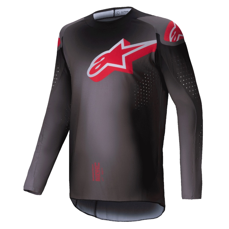 Koszulka motocrossowa Alpinestars Supertech Lipan w kolorze dymno-czerwonym