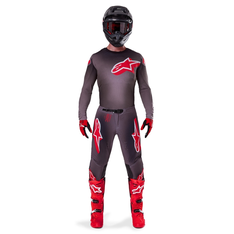 Koszulka motocrossowa Alpinestars Supertech Lipan w kolorze dymno-czerwonym