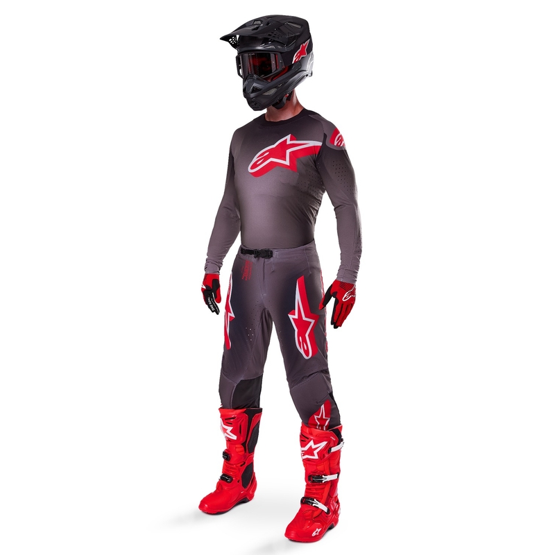 Koszulka motocrossowa Alpinestars Supertech Lipan w kolorze dymno-czerwonym