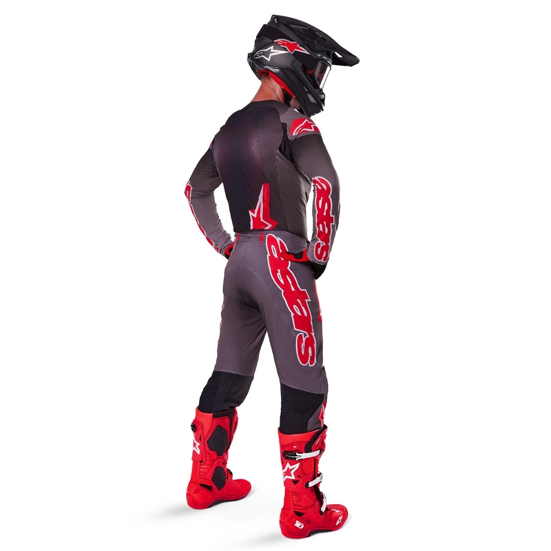 Koszulka motocrossowa Alpinestars Supertech Lipan w kolorze dymno-czerwonym