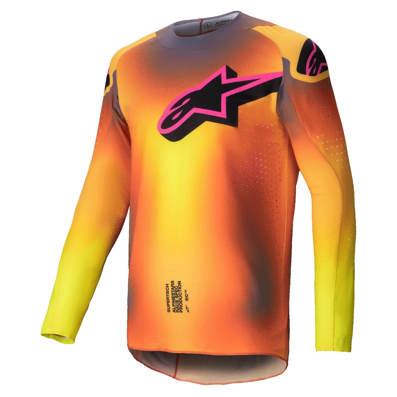 Koszulka motocrossowa Alpinestars Supertech Lipan w kolorze żółto-różowym