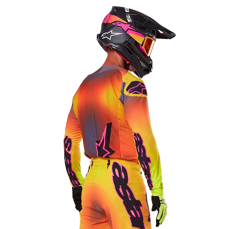 Koszulka motocrossowa Alpinestars Supertech Lipan w kolorze żółto-różowym