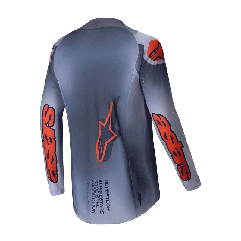 Koszulka motocrossowa Alpinestars Supertech Lipan w kolorze szaro-fluo-pomarańczowym