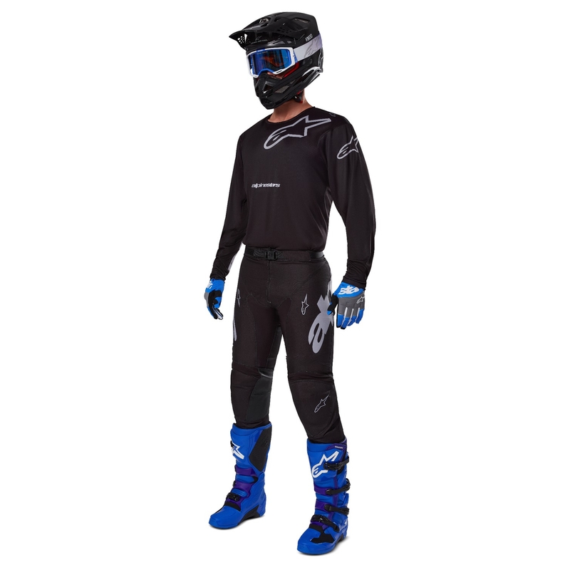 Koszulka motocrossowa Alpinestars Racer Graphite w kolorze czarno-szarym