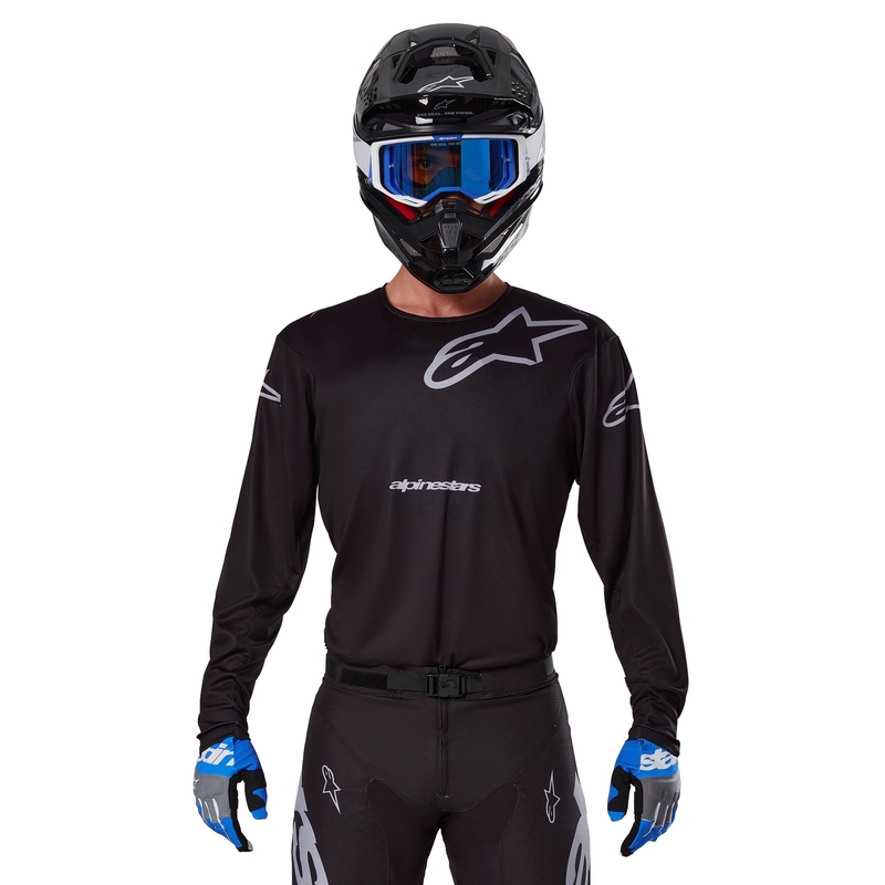 Koszulka motocrossowa Alpinestars Racer Graphite w kolorze czarno-szarym