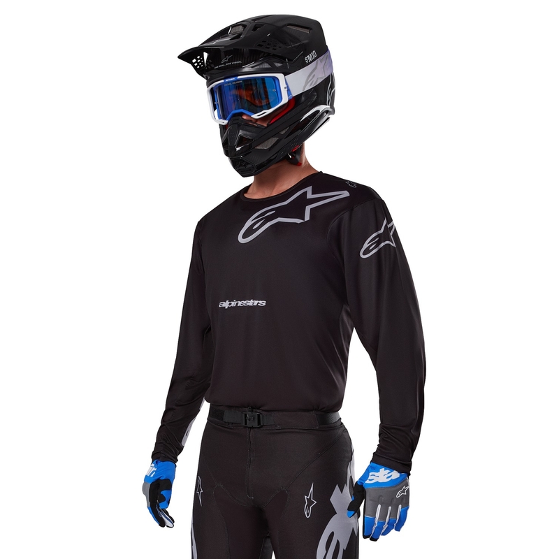 Koszulka motocrossowa Alpinestars Racer Graphite w kolorze czarno-szarym