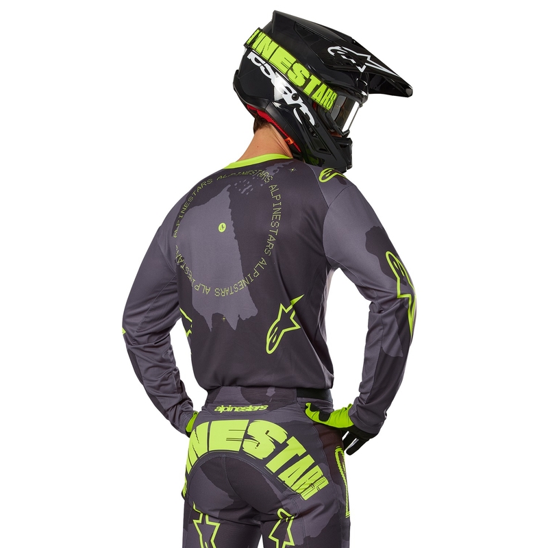 Koszulka motocrossowa Alpinestars Racer Hollow w kolorze ciemnożółtym, moro-fluo