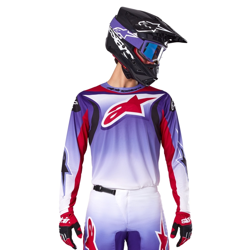 Koszulka motocrossowa Alpinestars Fluid Wurx w kolorze fioletowo-czerwonym