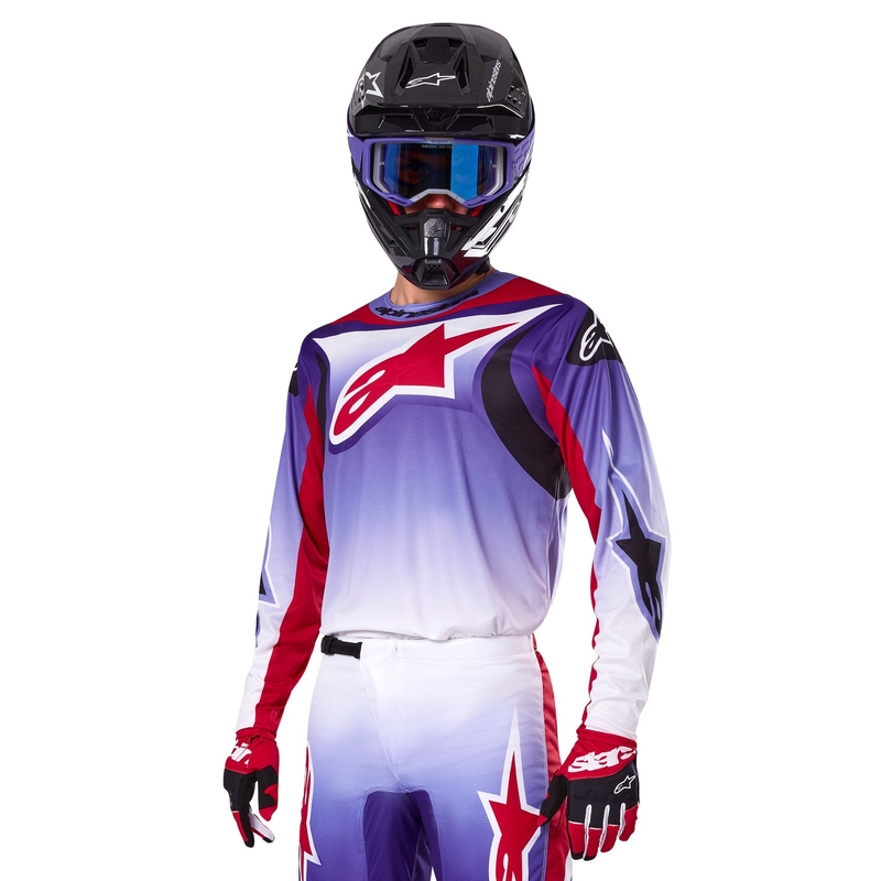 Koszulka motocrossowa Alpinestars Fluid Wurx w kolorze fioletowo-czerwonym