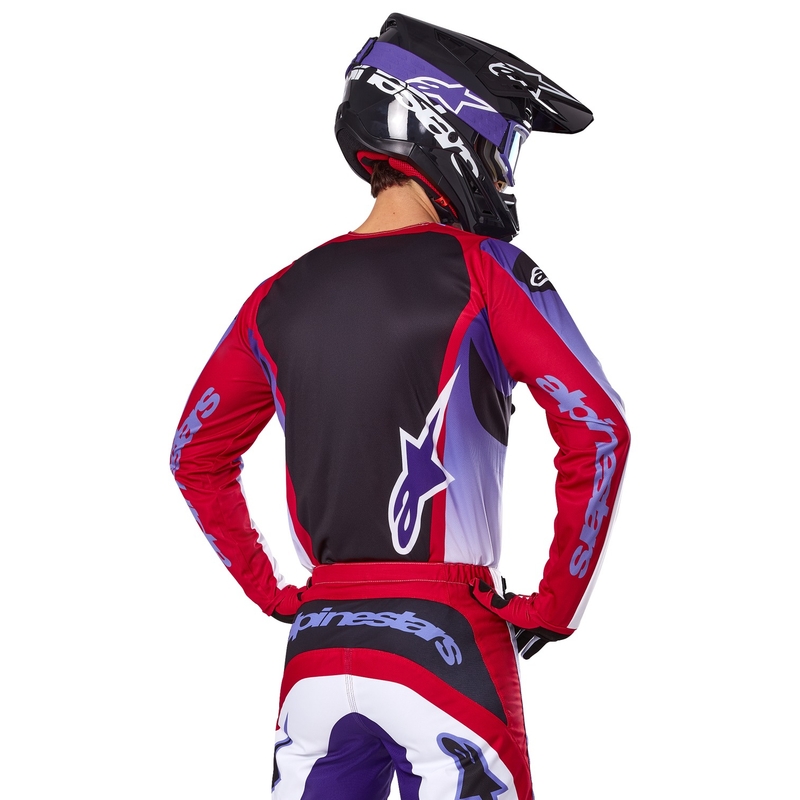 Koszulka motocrossowa Alpinestars Fluid Wurx w kolorze fioletowo-czerwonym