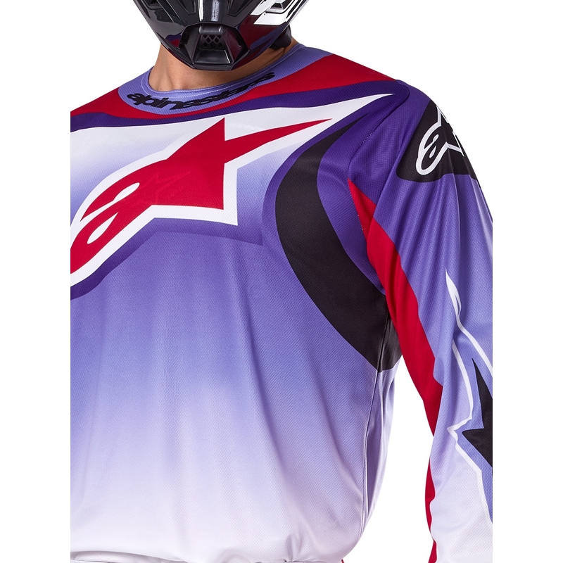 Koszulka motocrossowa Alpinestars Fluid Wurx w kolorze fioletowo-czerwonym