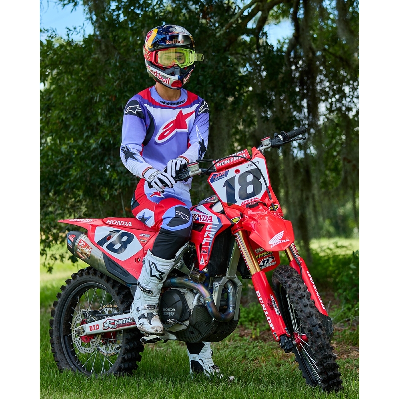 Koszulka motocrossowa Alpinestars Fluid Wurx w kolorze fioletowo-czerwonym