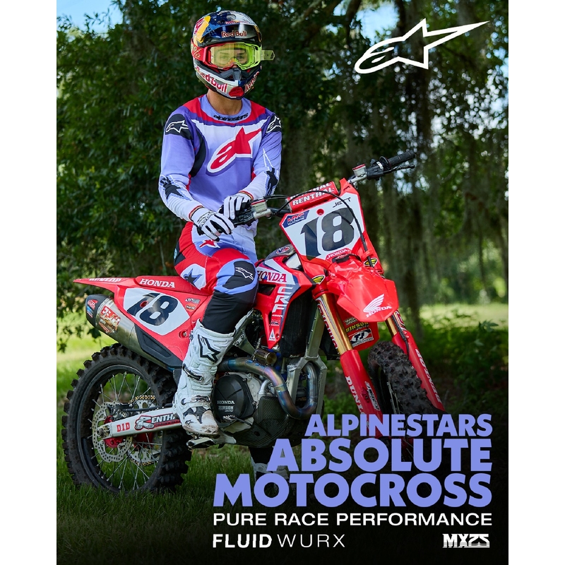 Koszulka motocrossowa Alpinestars Fluid Wurx w kolorze fioletowo-czerwonym