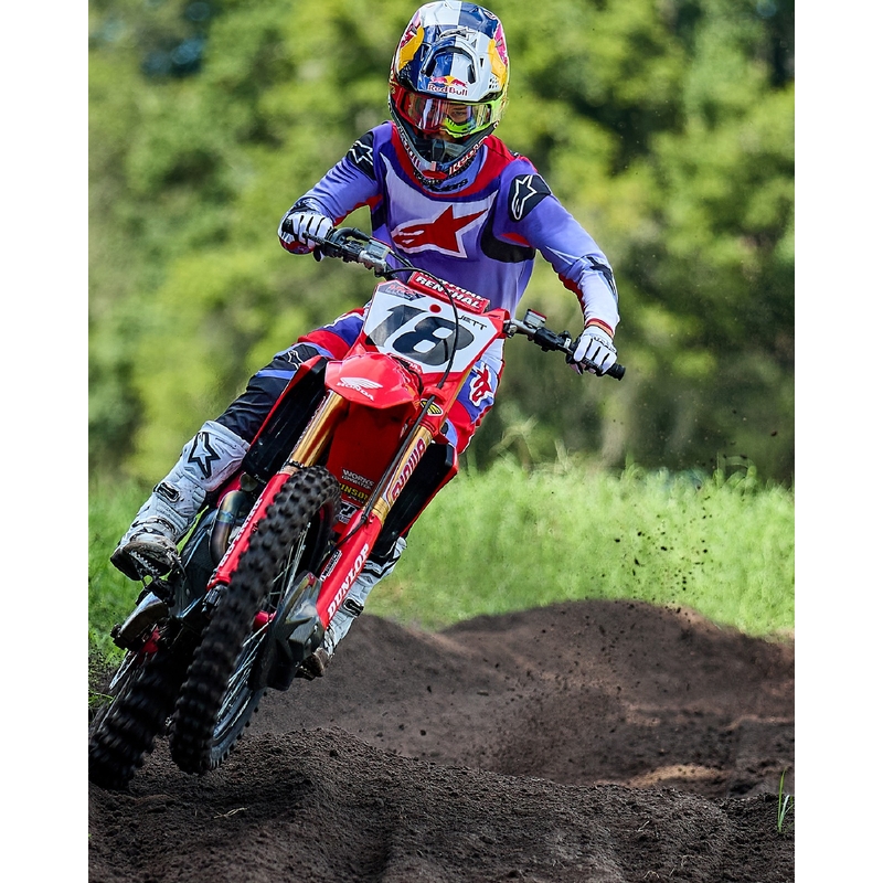Koszulka motocrossowa Alpinestars Fluid Wurx w kolorze fioletowo-czerwonym