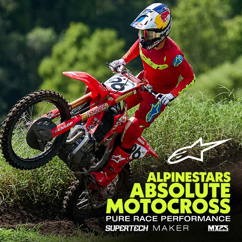 Spodnie motocrossowe Alpinestars Supertech Maker w kolorze czerwono-fluo żółtym