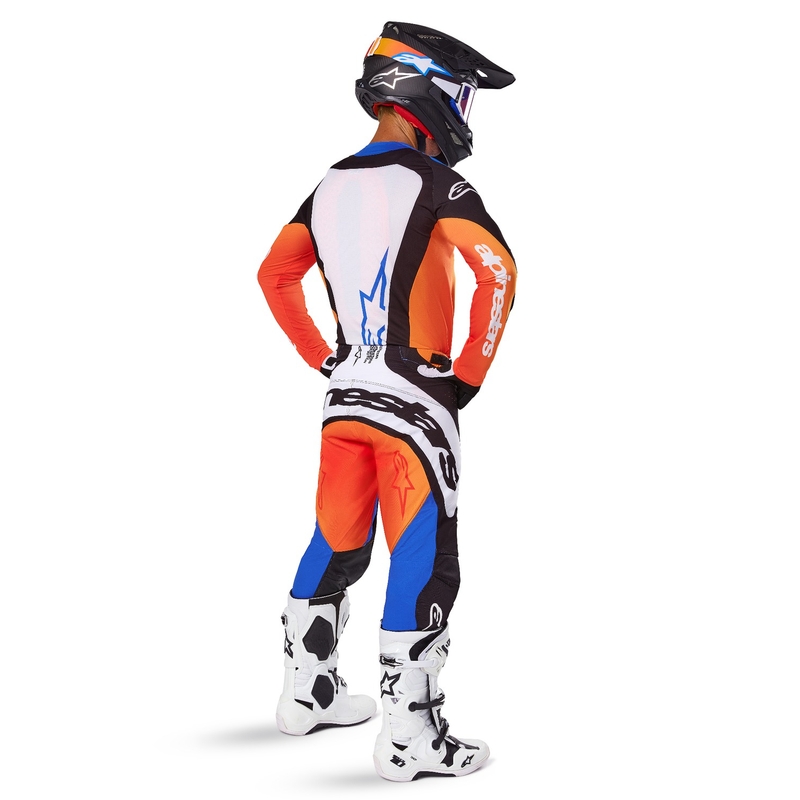Spodnie motocrossowe Alpinestars Techstar Melt w kolorze pomarańczowo-niebieskim