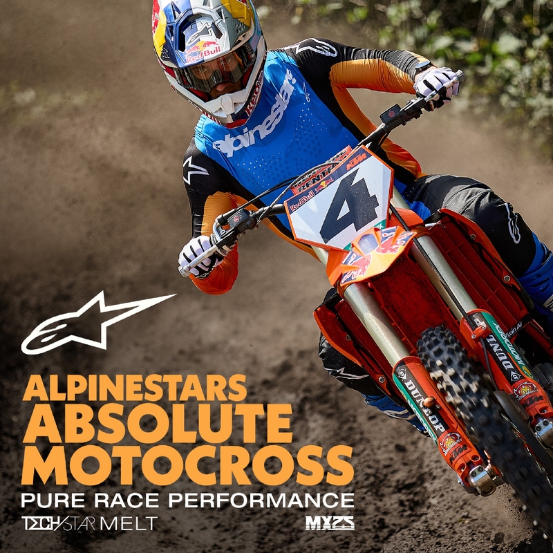 Spodnie motocrossowe Alpinestars Techstar Melt w kolorze pomarańczowo-niebieskim