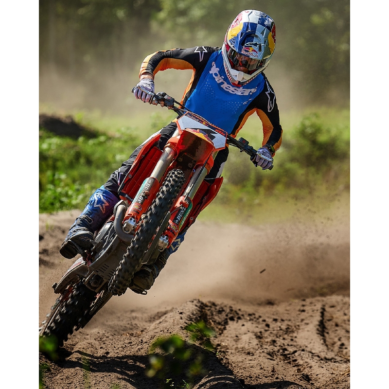 Spodnie motocrossowe Alpinestars Techstar Melt w kolorze pomarańczowo-niebieskim