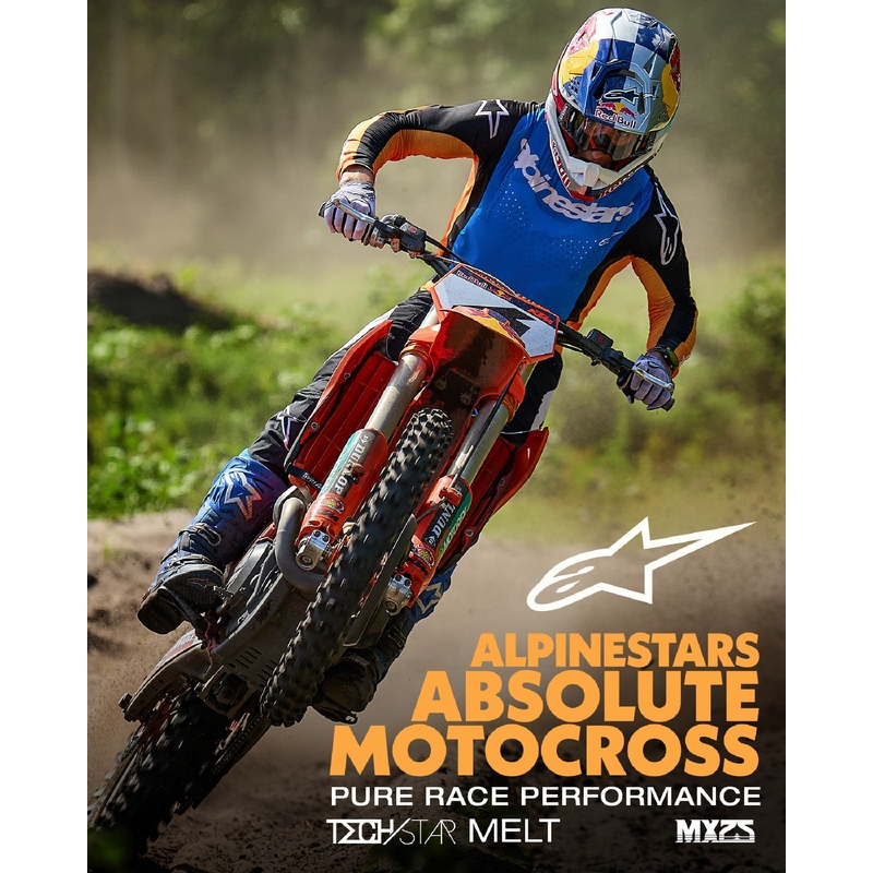 Spodnie motocrossowe Alpinestars Techstar Melt w kolorze pomarańczowo-niebieskim