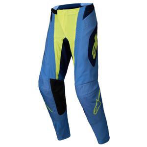 Spodnie motocrossowe Alpinestars Techstar Melt fluo żółto-niebieskie