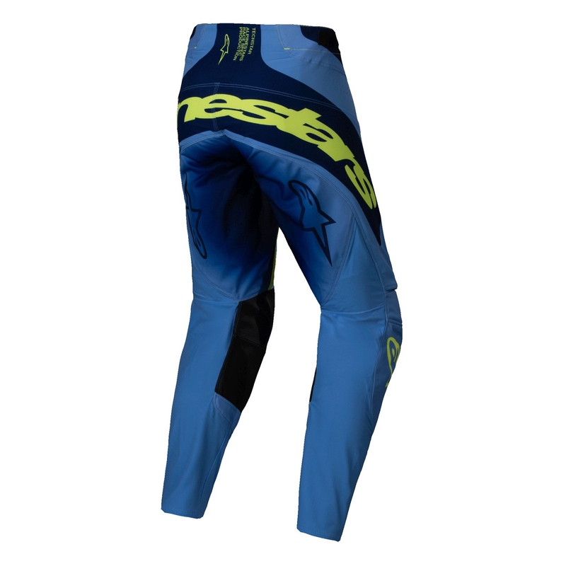 Spodnie motocrossowe Alpinestars Techstar Melt fluo żółto-niebieskie