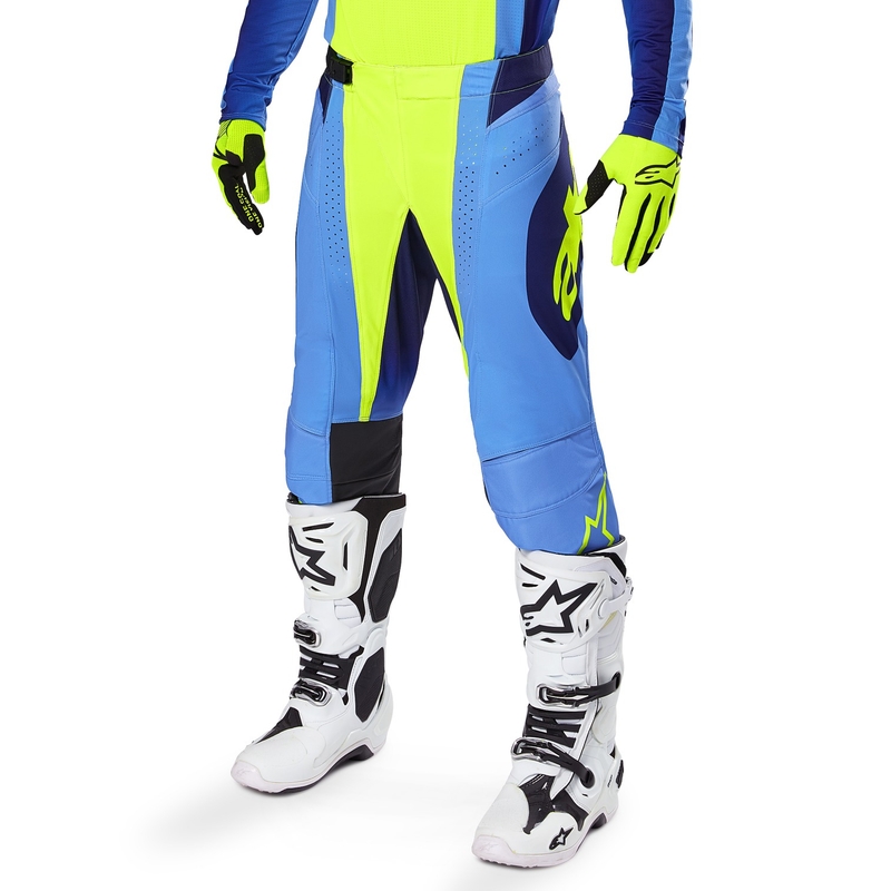Spodnie motocrossowe Alpinestars Techstar Melt fluo żółto-niebieskie