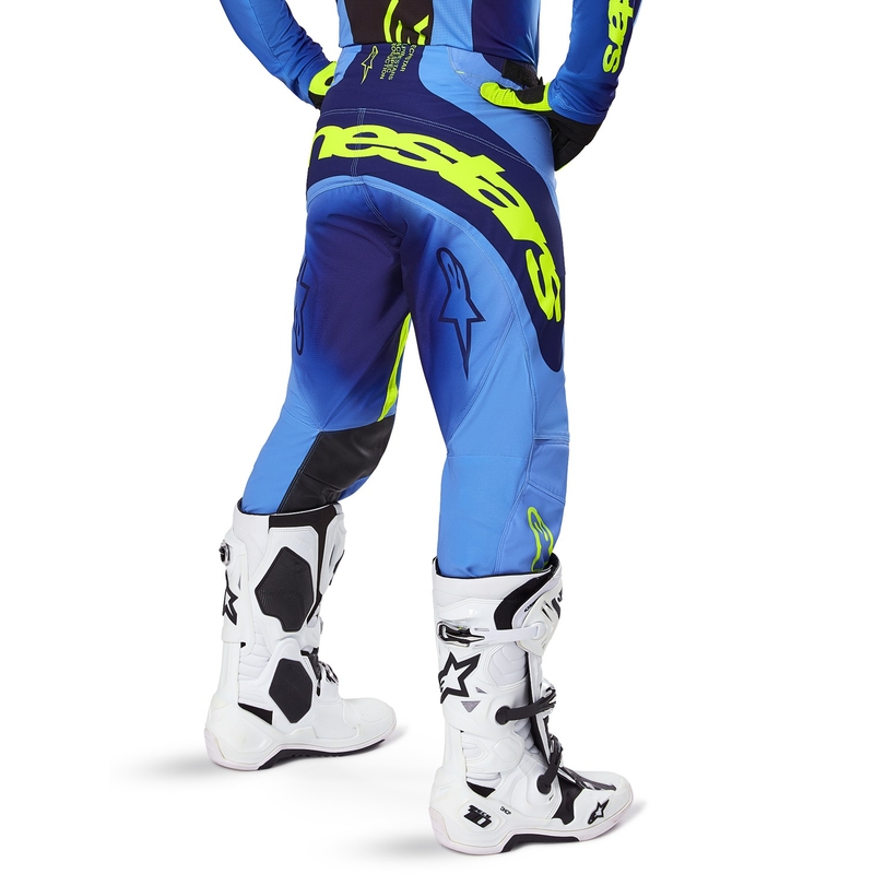 Spodnie motocrossowe Alpinestars Techstar Melt fluo żółto-niebieskie