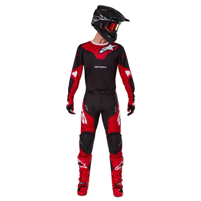 Spodnie motocrossowe Alpinestars Racer Veil czarno-czerwone