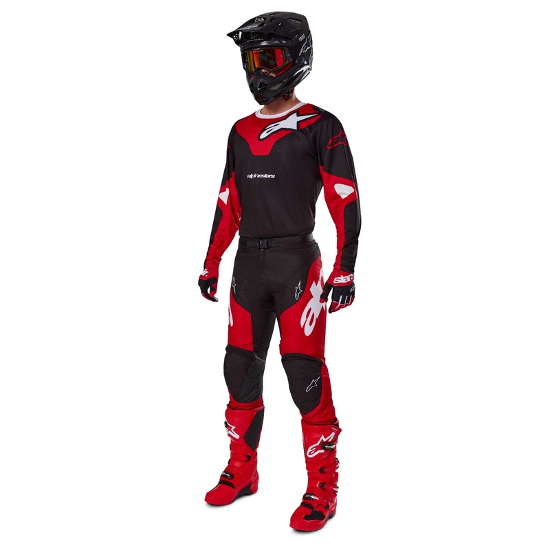 Spodnie motocrossowe Alpinestars Racer Veil czarno-czerwone