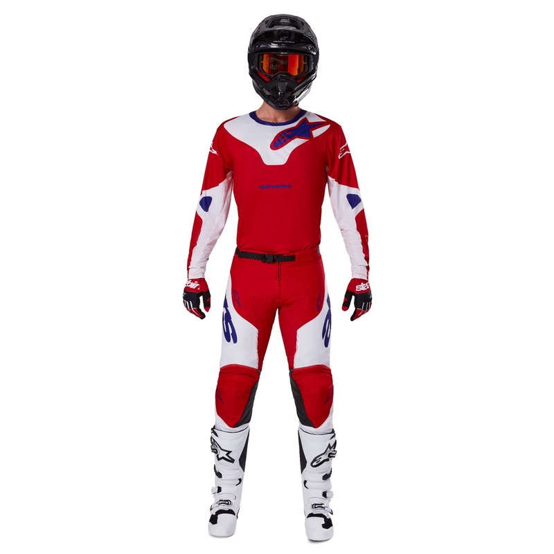 Spodnie motocrossowe Alpinestars Racer Veil w kolorze czerwono-białym