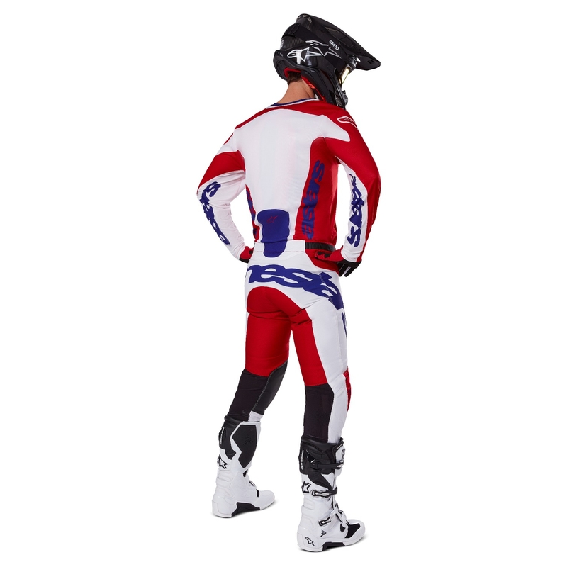 Spodnie motocrossowe Alpinestars Racer Veil w kolorze czerwono-białym