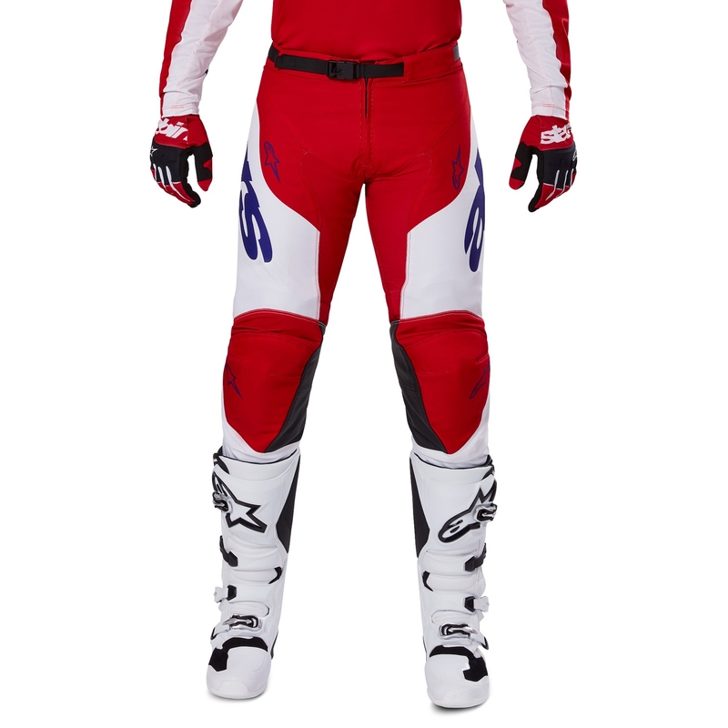 Spodnie motocrossowe Alpinestars Racer Veil w kolorze czerwono-białym